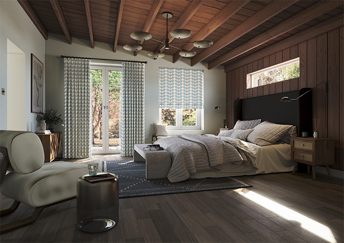 Orla Kiely Two Colour Stem, Powder Blue - Twist&Fit Roman Blind - Image 7